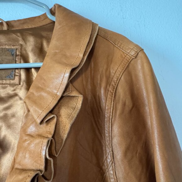 Old Navy Leather Jacket with Ruffles - Picture 3 of 9